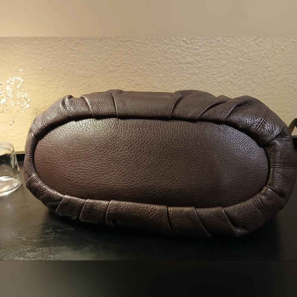 FINAL SALE! Coach Lily Pebbled Leather Shoulder Bag - Oxblood - Picture 6 of 13